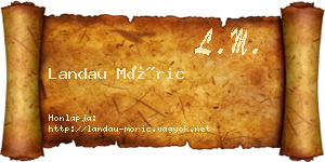Landau Móric névjegykártya